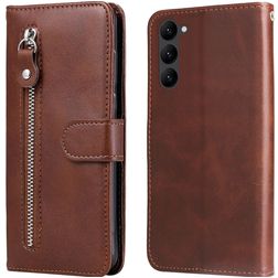 Mobigear Zipper Samsung Galaxy S23 Knížkové pouzdro Peněženka - Hnědá