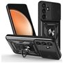 Mobigear Armor Ring Cam Slide Samsung Galaxy S25 FE Hardcase Back cover Antiurto con anello e copriobiettivo scorrevole - Nero