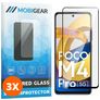 Mobigear Premium POCO M4 Pro 5G Tempered Glass Screen Protector - Case Friendly - Black (3-Pack)