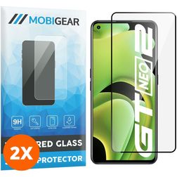 Mobigear Premium Realme GT Neo2 Cristal templado Protector de pantalla - Compatible con fundas - Negro (pack de 2)