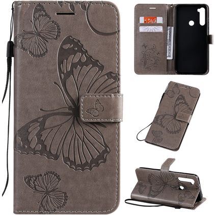 Mobigear Butterfly Xiaomi Redmi Note 8T Pungetui med Seddelrum - Grå
