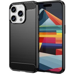 Mobigear Brushed Slim iPhone 15 Pro Fleksibel TPU Bagsidecover - Sort
