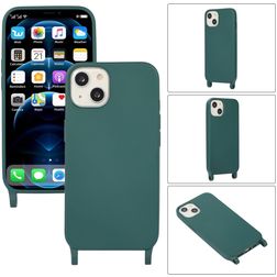 Mobigear Lanyard iPhone 14 Plus Silicone Cover con cordino - Verde