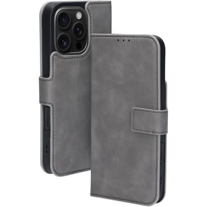 Mobiparts Classic Wallet MagSafe iPhone 16 Pro Etui z klapką typu portfel - Granite Grey