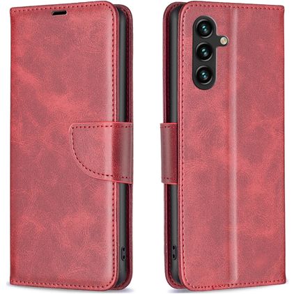 Mobigear Excellent Samsung Galaxy A55 Pungetui med Seddelrum - Rød
