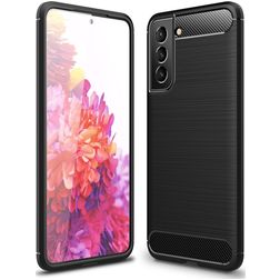 Mobigear Brushed Slim Samsung Galaxy S21 FE TPU flexible Carcasa - Negro