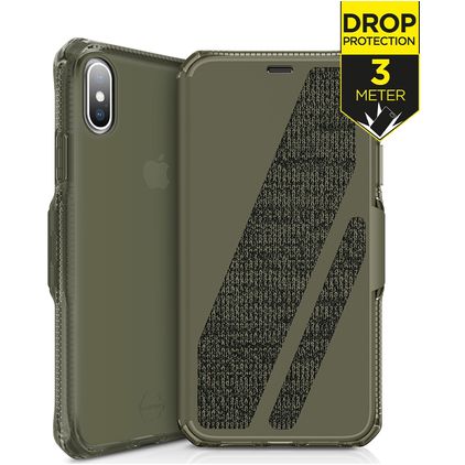 ITSKINS SpectrumFolio iPhone XS Max Etui z klapką - Kaki