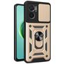 Mobigear Armor Ring Cam Slide Xiaomi Redmi 10 5G Plástico rígido Capa traseira Antichoque com anel e tampa deslizante para câmara - Dourado