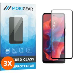 Mobigear Premium Motorola Moto G04 Vidro temperado Película de ecrã - Compatível com capas - Preto (Pack de 3)