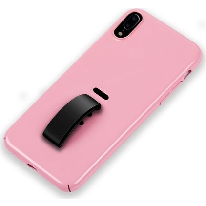 Mobigear Rubber Ring iPhone XS Max Plástico rígido Capa traseira com anel - Rosa