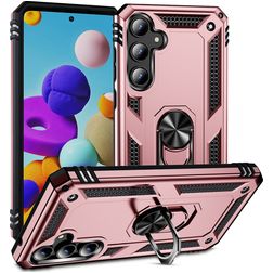 Mobigear Armor Ring Samsung Galaxy A35 Hårdt Bagsidecover Stødsikkert med ringholder - Rosaguld
