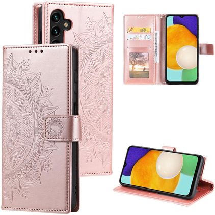 Mobigear Mandala Samsung Galaxy S25 FE Capa livro Carteira - Rosa dourado