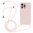Mobigear Lanyard iPhone 15 Pro Silicone Capa com cordão - Sand Pink
