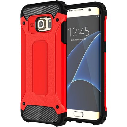Mobigear Outdoor Samsung Galaxy S7 Edge Kova Suojakuori Iskunkestävä - Punainen