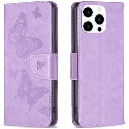 Mobigear Butterfly iPhone 16 Pro Max Wallet case - Purple