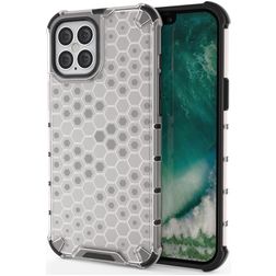 Mobigear Honeycomb iPhone 12 Pro Max Hårdt Bagsidecover Stødsikkert - Grå