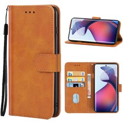 Mobigear Wallet Motorola Moto G72 Lompakkokotelo + Setelitasku - Ruskea