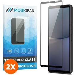 Mobigear Premium Sony Xperia 10 V Tempered Glass Screen Protector - Case Friendly - Black (2-Pack)