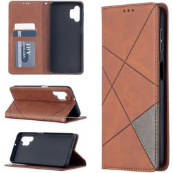 Mobigear Rhombus Slim Samsung Galaxy A32 5G Wallet case - Brown