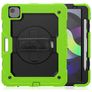 Mobigear SureGrip Xtreme iPad Air 5 (2022) Case Plastic / Silicone Back cover + Stylus Holder + Shoulder Strap + Stand - Black / Green