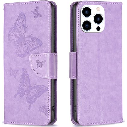 Mobigear Butterfly iPhone 16 Pro Wallet case - Purple