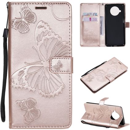 Mobigear Butterfly Xiaomi Mi 10T Lite Wallet case - Rose Gold