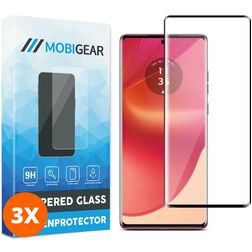 Mobigear Premium Motorola Edge 50 Fusion Vidro temperado Película de ecrã - Compatível com capas - Preto (Pack de 3)