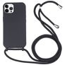 Mobigear Lanyard iPhone 16 Pro Max Silicone Case with lanyard - Black