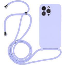 Mobigear Lanyard iPhone 15 Pro Max Silikon Skal med rem - Lila