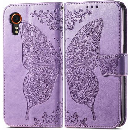 Mobigear Butterfly Samsung Galaxy Xcover 7 Funda tipo libro Cartera - Morado