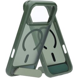Mobiparts Hardcover iPhone 18 Pro Max MagSafe Fodral Hårdplast Skal med ställ - Satin Green