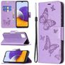 Mobigear Butterfly Samsung Galaxy A22 5G Lompakkokotelo + Setelitasku - Violetti