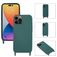 Mobigear Lanyard iPhone 14 Pro Max Silicone Capa com cordão - Verde escuro