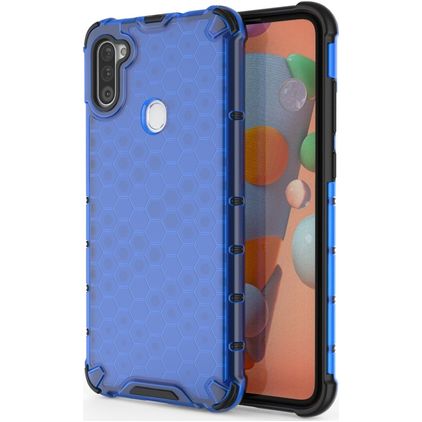 Mobigear Honeycomb Samsung Galaxy A11 Hard Case Back cover Shockproof - Blue