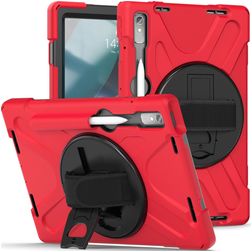 Mobigear SureGrip XGuard Lenovo Tab P11 Pro Gen 2 Cover Hård plast / Silikone Bagsidecover + Stylus-holder + Stander - Rød