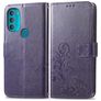 Mobigear Clover Motorola Moto G71 5G Cover a libro portafoglio - Viola