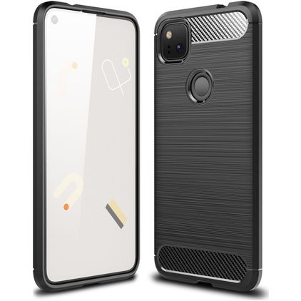 Mobigear Brushed Slim Google Pixel 4a TPU flexível Capa traseira - Preto