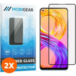 Mobigear Premium Realme 8 Pro Cristal templado Protector de pantalla - Compatible con fundas - Negro (pack de 2)