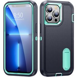 Mobigear Rugged Stand iPhone 14 Plus Kova Suojakuori Iskunkestävä + Teline - Tummansininen