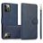 Mobigear Wallet iPhone 16 Pro 2-i-1-plånboksfodral med löstagbart skal med sedelfack - Blå