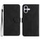 Mobigear Stitch iPhone 17 Etui z klapką typu portfel - Czarny