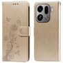Mobigear Flowers OPPO Find X9 Pro Plånboksfodral med sedelfack - Guld