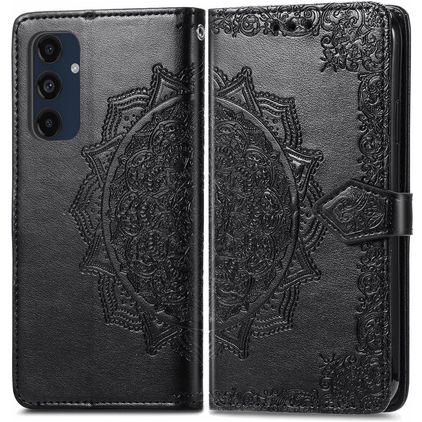 Mobigear Mandala Samsung Galaxy A16 Lompakkokotelo + Setelitasku - Musta