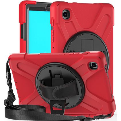 Mobigear SureGrip XGuard Samsung Galaxy Tab A7 Lite Plastica rigida / Silicone Back cover + Tracolla + Supporto - Rosso