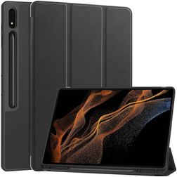 Mobigear Tri-Fold Gel Samsung Galaxy Tab S9 Ultra TPU / Skóra ekologiczna Etui z klapką + Uchwyt na rysik - Czarny