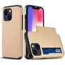 Mobigear Card iPhone 15 Plus Hårdt Bagsidecover Stødsikkert med kortholder - Guld