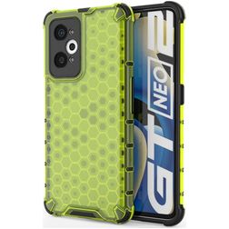 Mobigear Honeycomb Realme GT2 Kova Suojakuori Iskunkestävä - Vihreä