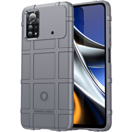 Mobigear Rugged Shield POCO X4 Pro 5G Joustava TPU Suojakuori Iskunkestävä - Harmaa