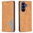 Mobigear Rhombus Slim Samsung Galaxy A27 Funda tipo libro - Coñac