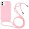 Mobigear Lanyard iPhone 16 Plus Silikon Etui ze smyczą - Różowy